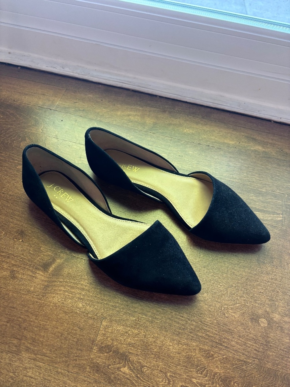 J. Crew black flats pointed toe size 7